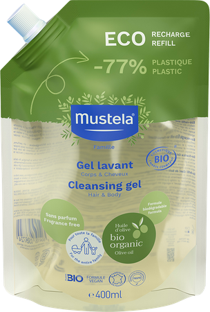 Mustela Fam Bio Wasgel Eco Refill 400ml 2