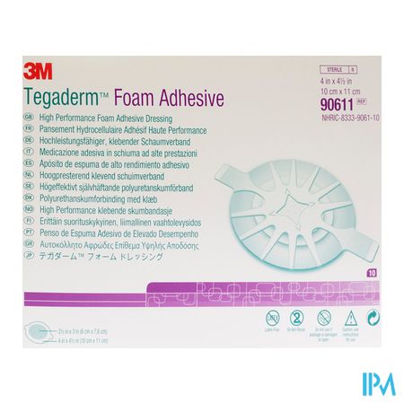 Tegaderm Foam Dressing Adh 10,00x11,00cm 10 90611 1