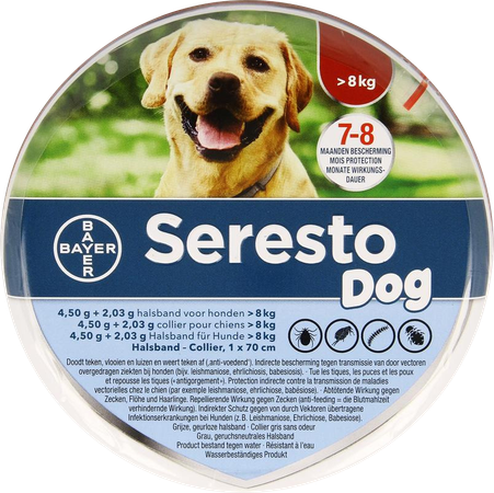 Seresto Dog 4,5g + 2,03 Halsband >8kg 1