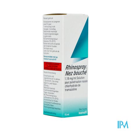 Rhinospray Nez Bouche 1,18mg/ml Spr Nasal Sol 15ml