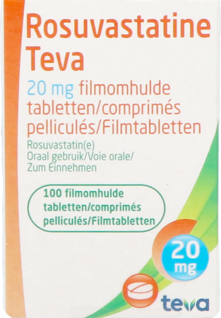 Rosuvastatine Teva 20mg Comp Pell 100 Flacon 2