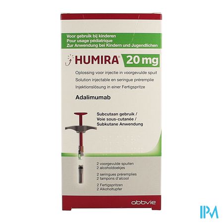 Humira 20mg/0,2ml Pediat. Opl Inj Voorgev.spuit 2 1