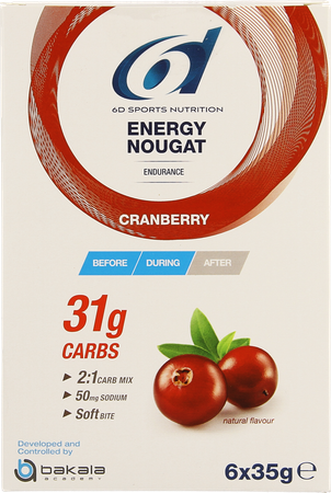 6d Energy Nougat Cranberry 6 X 35g 1