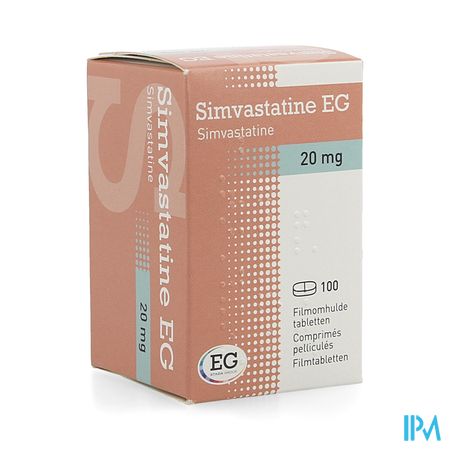 Simvastatine EG 20 Mg Comp Pell 100 X 20Mg Flacon