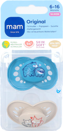 Mam Sucette Original Pure Silicone 6-16m Garcon 1