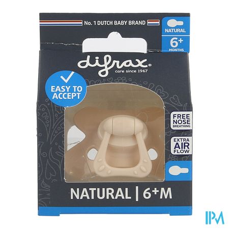Difrax Sucette Natural 6m+ Uni/pure Rose/blossom 1