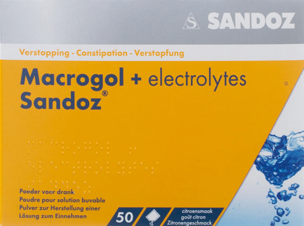 Macrogol + Electr Sandoz Pulv Gout Citron 50x13,7g 5