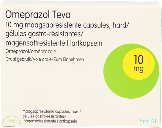 Omeprazol Teva 10mg Maagsapresist Caps 56 Pot 1