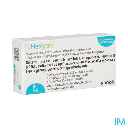 Hexyon Voorgevulde Spuit 0,5ml (=1dosis) + 1 Naald