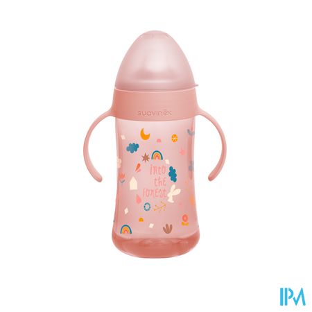 Suavinex Feeding Forest Flesje Handgr. Roze 270ml 2