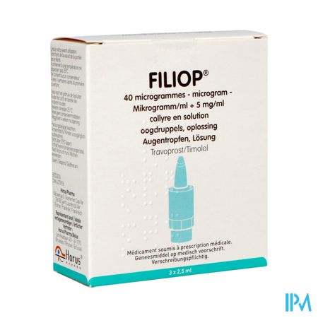 Filiop 40mcg/ml + 5mg/ml Collyre Sol 3 X 2,5ml