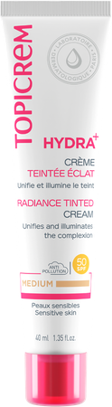 Topicrem Hydra+ Cr Teintee Eclat Medium 40ml Nf 2