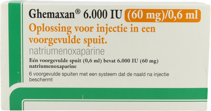 Ghemaxan 6.000ie 60mg/0,6ml Voorg.sp. 6+nldbesc 1