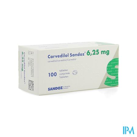 Carvedilol Sandoz Comp 100 X 6,25mg