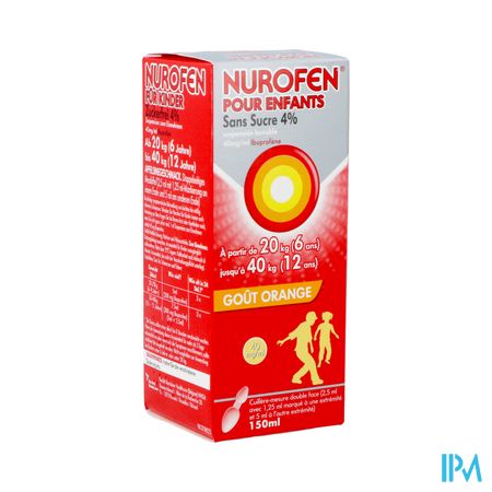 Nurofen Enfant Orange 4% Susp S/sucre 150ml