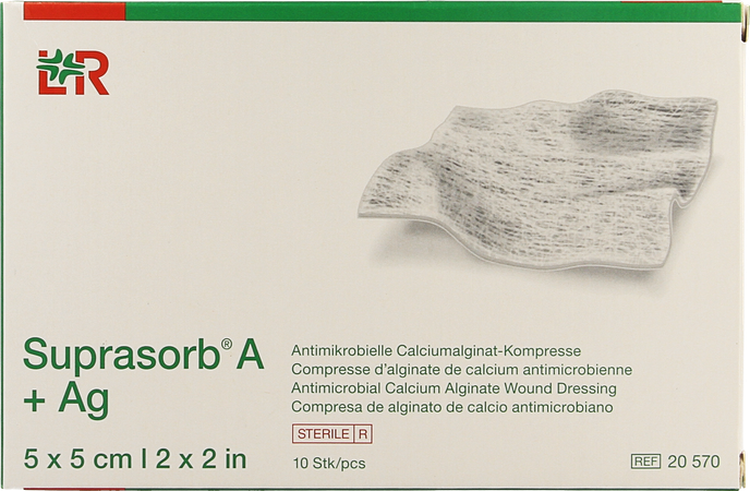 Suprasorb A+ag Kp Alg. Calc. 5x5cm 10 20570 149265 2