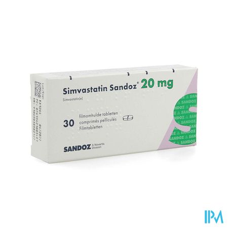 Simvastatin Sandoz 20mg Comp 30 Alu/pvc