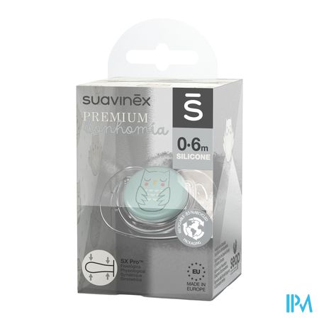 Suavinex Bonhomia Soother Sili. Rev 0/6m Owl Green 1