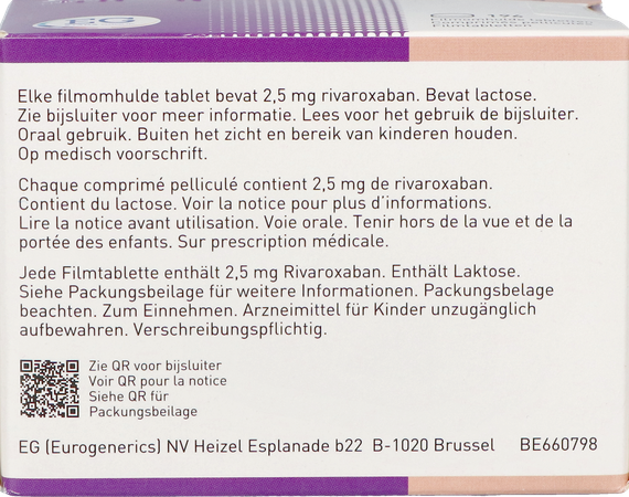 Rivaroxaban EG 2,5Mg Comp Pell 196 3