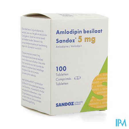 Amlodipine Besilaat Sandoz Pot C0mp 100x 5mg