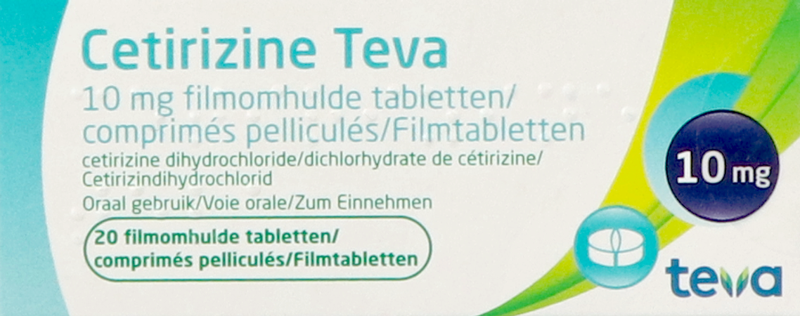 Cetirizine Teva 10mg Comp Pell 20 1