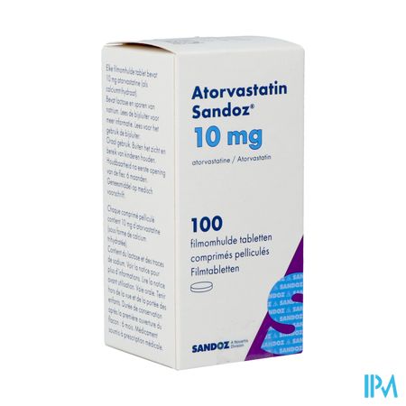 Atorvastatin 10mg Sandoz Filmomh Tabl 100 Fl Hdpe