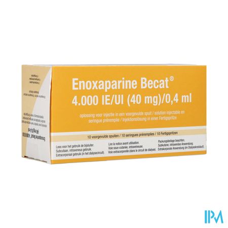 Enoxaparine Becat 4000ie 100mg/ml Voorgev.sp. 10