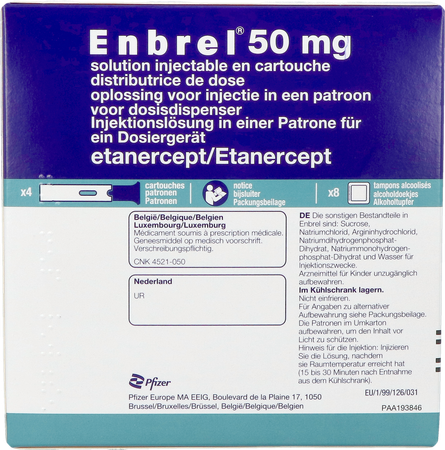 Enbrel 50mg Opl Inj In Patroon Vr Dosisdispens. 4 1