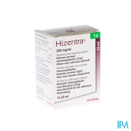 Hizentra 200mg/ml Sol Inj 4g/20ml