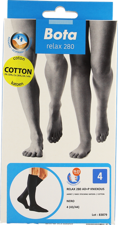 Bota Relax 280 Katoen Korte Kous Zwart N4 2