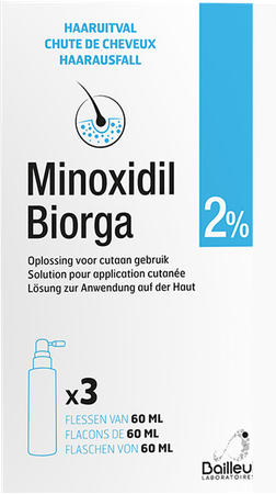 Minoxidil Biorga 2% Opl Cutaan Koffer Fl 3x60ml 4