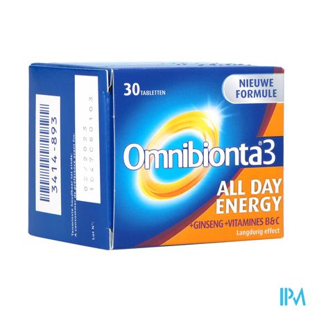 Omnibionta3 All Day Energy Multivitamines voor Energie (30 tabletten)
