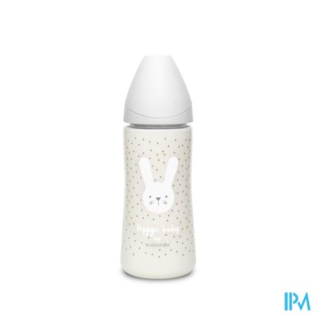 Suavinex Hygge Fles Silic. +4l 360ml Gray Rabbits