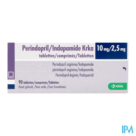 Perindopril/indapamide Krka 10mg/2,50mg Comp 90 1