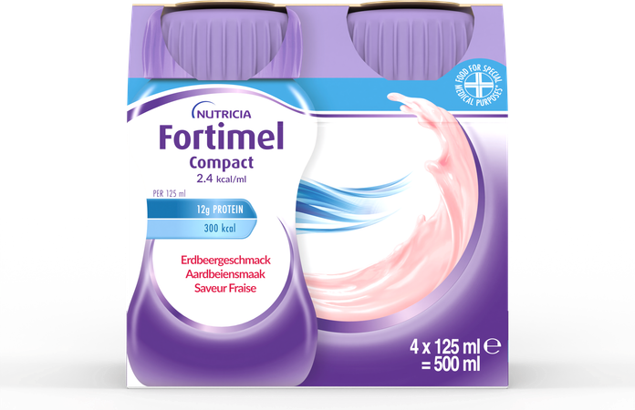 Fortimel Compact 2.4kcal Aardbei 4x125ml 3