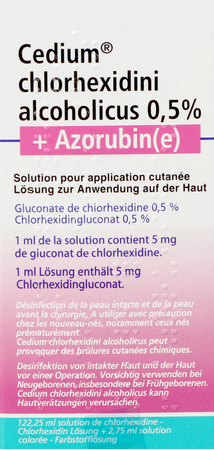 Cedium Chlorhexidini Gluc Alc 0,5% 125ml+azorubine 5