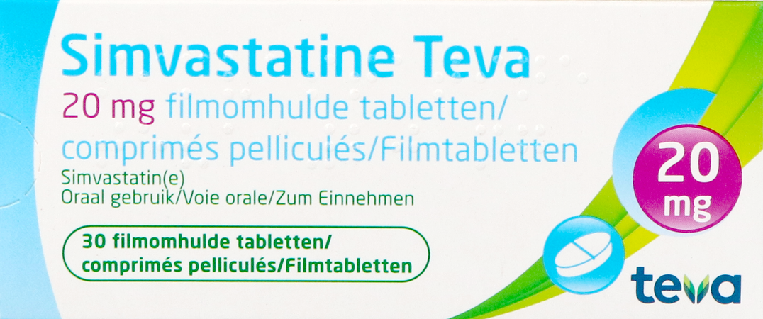 Simvastatine 20mg Teva Comp Enrob 30 X 20mg 2