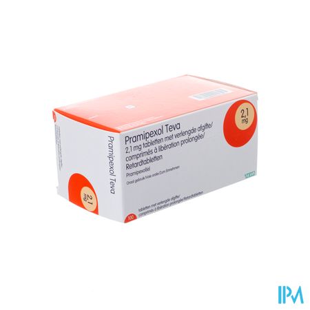 Pramipexol Teva 2,10mg Verlengde Afgifte Comp 100