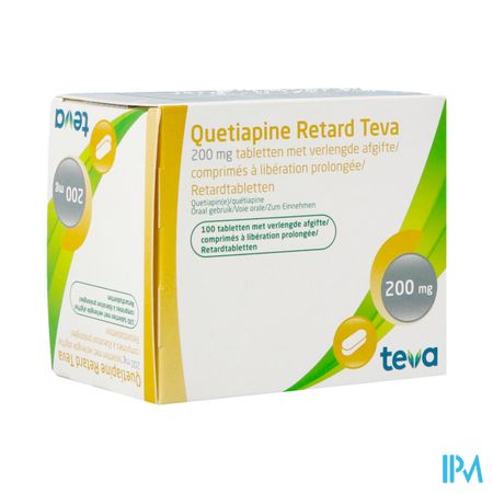 Quetiapine Retard Teva 200mg Comp 100 X 200mg