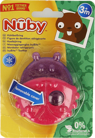 Nûby Figure de dentition réfrigérante en forme d’animal avec couvercle amovible - 3m+ 1