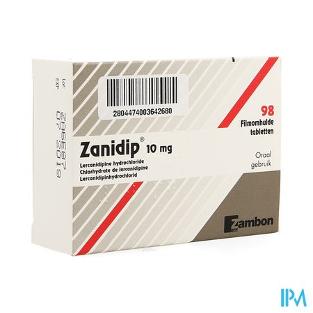 Zanidip Pi Pharma Comp 98 X 10mg Pip