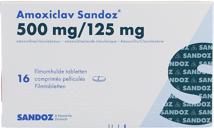 Amoxiclav Sandoz 500/125mg Comp 16 3