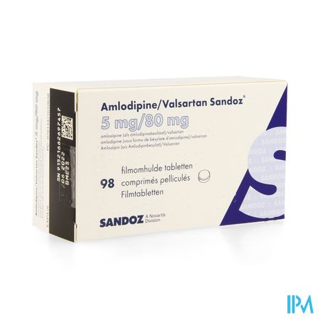 Amlodipine Valsartan Sandoz 5mg/ 80mg Comp 98