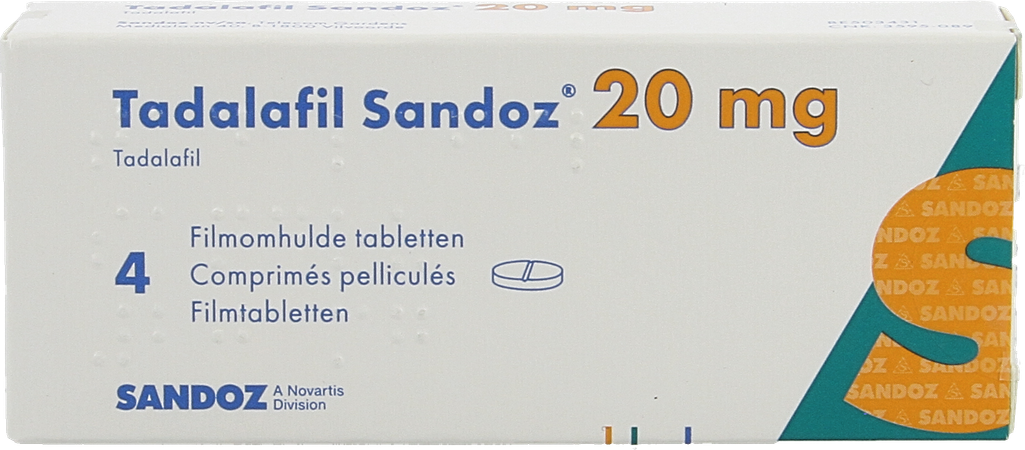 Tadalafil Sandoz 20,0mg Comp Pell 4 X 20,0mg 4
