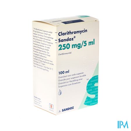 Clarithromycin Sandoz Gran Or Susp 100ml 250mg/5ml