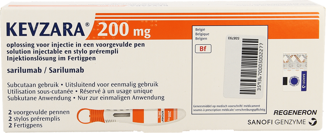 Kevzara 200mg Opl Inj Voorgev.pen Glas 2x1,14ml 1