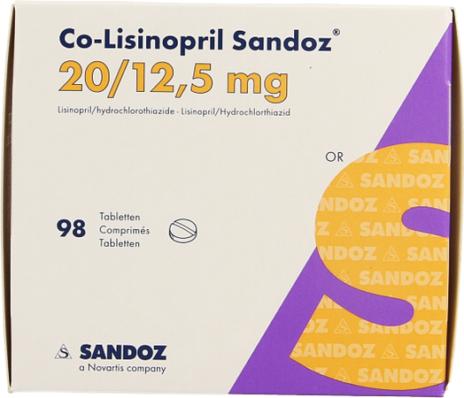 Co Lisinopril Sandoz 20mg/12,5mg Sandoz Comp 98 4