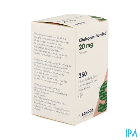 Citalopram Sandoz 20mg Filmomh Tabl Pot 250x20mg