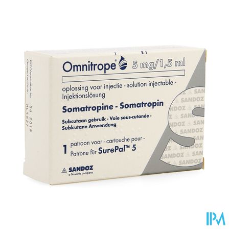 Omnitrope Sandoz 5mg/1,5ml Opl Inj Patroon Glas 1