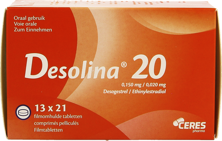 Desolina 20 0,020mg/0,150mg Comp 13 X 21 1